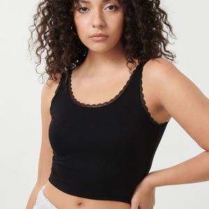 Black Lace Trim Tank
